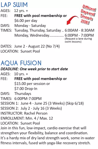 2026 Water fitness