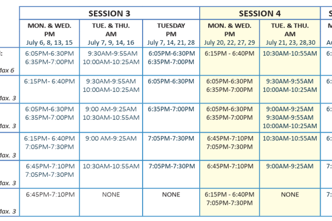 Swim Lesson Sessions